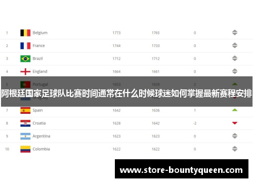 阿根廷国家足球队比赛时间通常在什么时候球迷如何掌握最新赛程安排 阿根廷国家足球队比赛时间通常在什么时候球迷如何掌握最新赛程安排